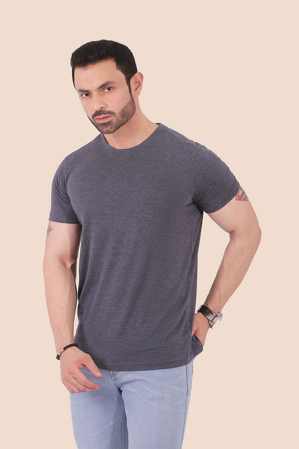 Hope Not Out by Shahid Afridi Men T-Shirt Grey Lounge Wear Tee