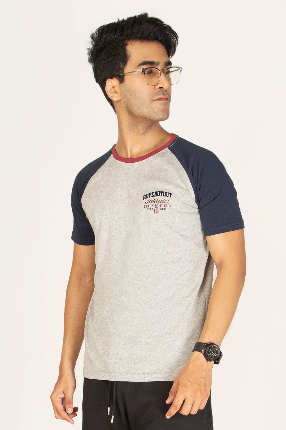 T-Shirt - Grey Melange Tee - HOPE NOT OUT by Shahid Afridi