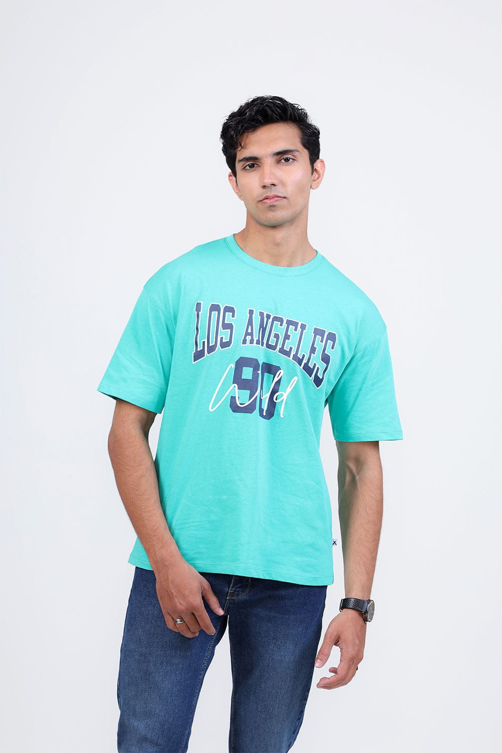 Hope Not Out by Shahid Afridi Men T-Shirt Los Angeles 90 Sea Green Drop Shoulder T-Shirt
