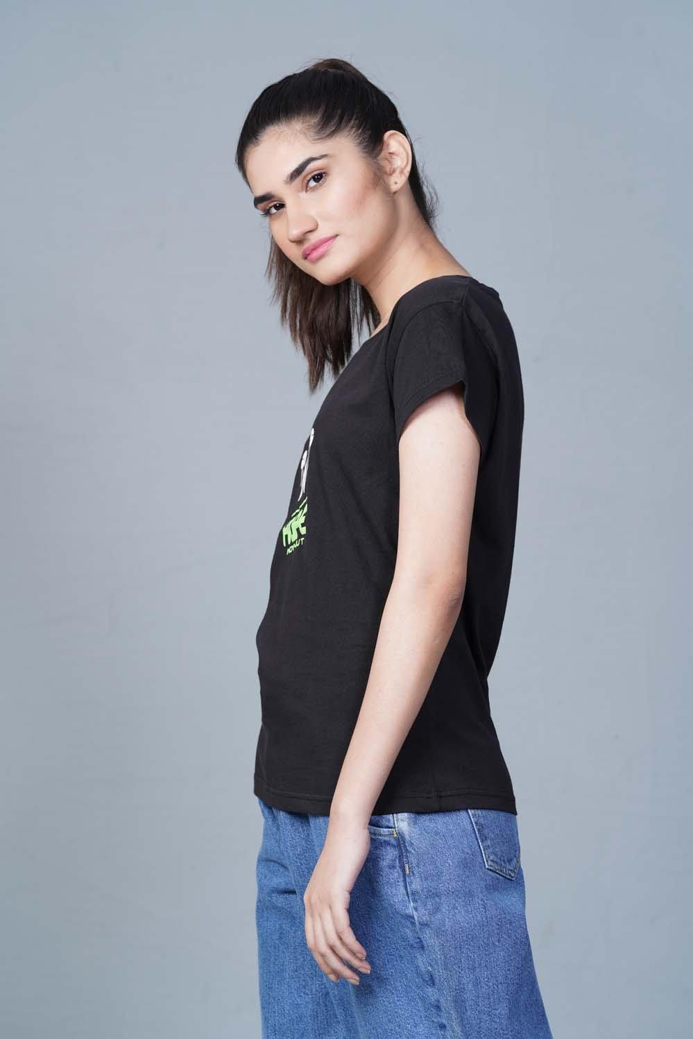 Hope Not Out by Shahid Afridi Women T-SHIRT Black T-Shirt HWKTF20030