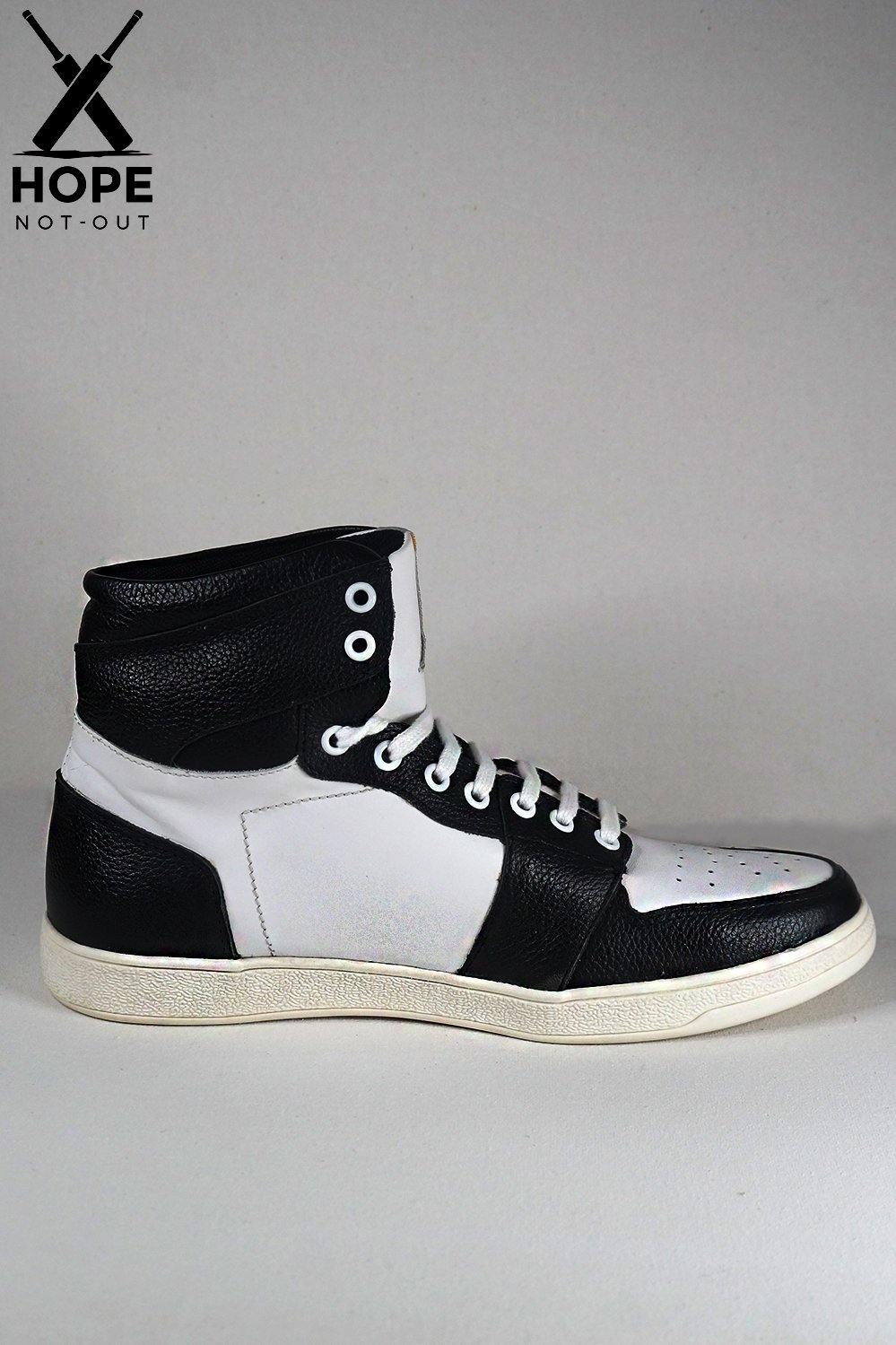 Hand Made Leather BLACK/WHITE Shoes HMSLF20009 - Shoes - HOPE NOT OUT