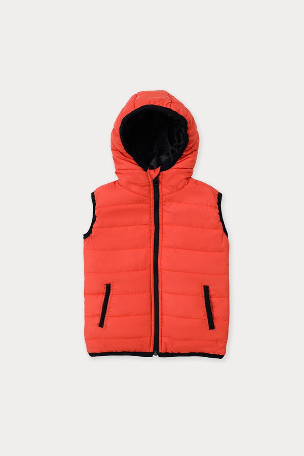 Hope Not Out by Shahid Afridi Boys Jacket Sleeveless Puffer With Contrast Details