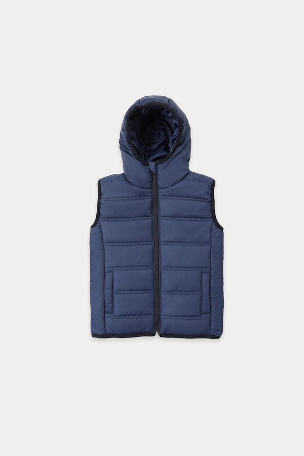Hope Not Out by Shahid Afridi Boys Jacket Sleeveless Puffer With Front Bone Pockets
