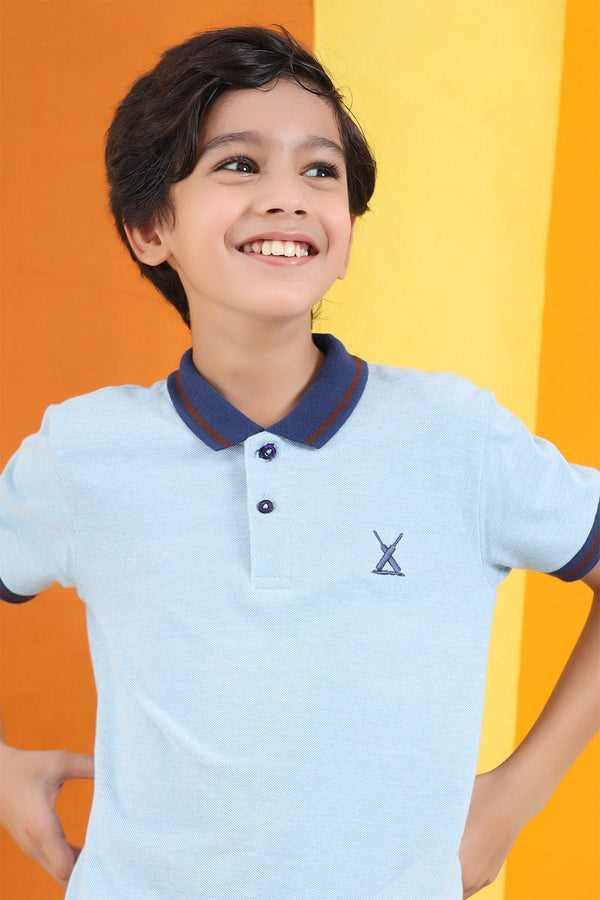 Hope Not Out by Shahid Afridi Boys Knit Polo Shirt Kids Polo with Contrast Collar