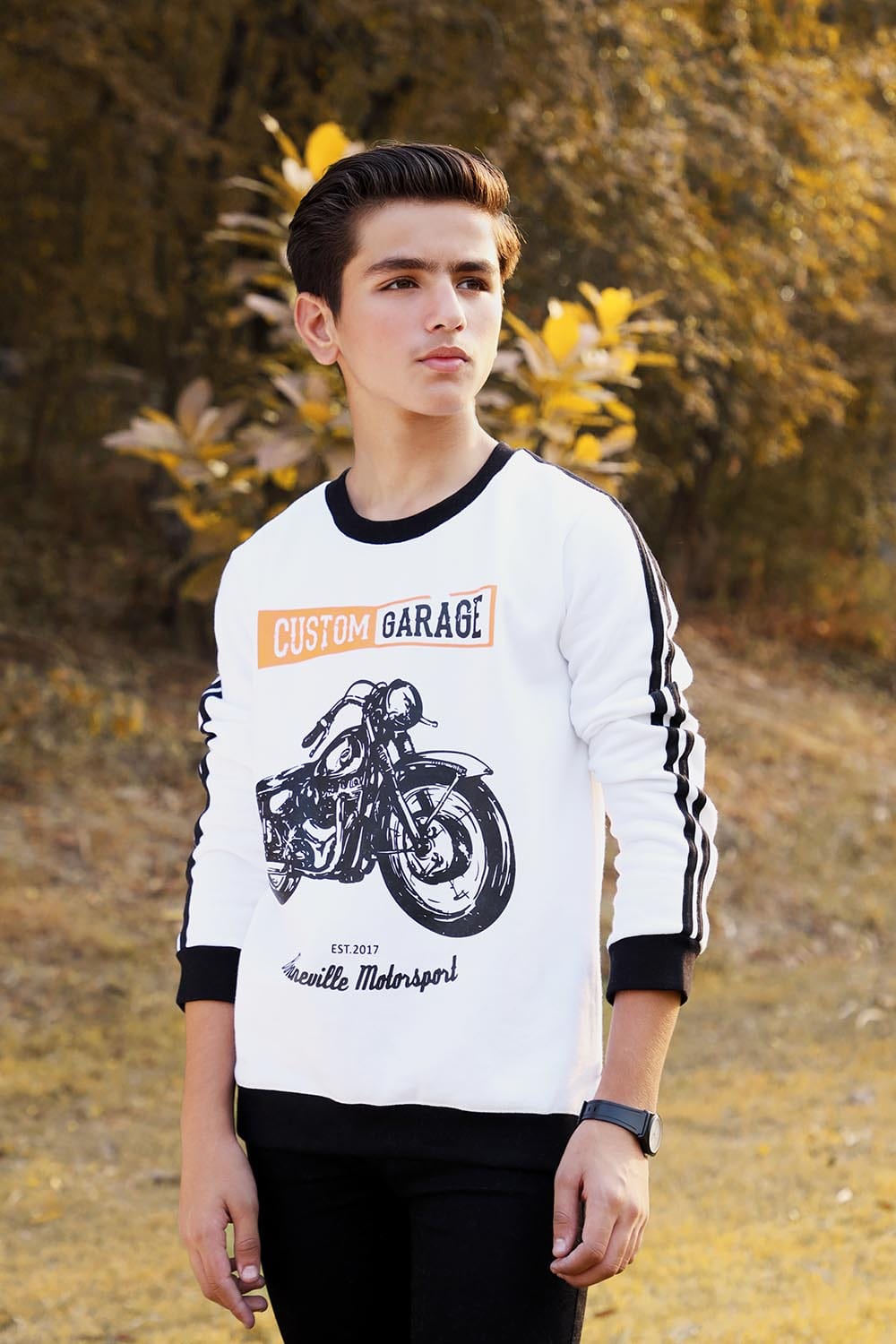 Hope Not Out by Shahid Afridi Boys Knit Sweat Shirt Biker Sweatshirt