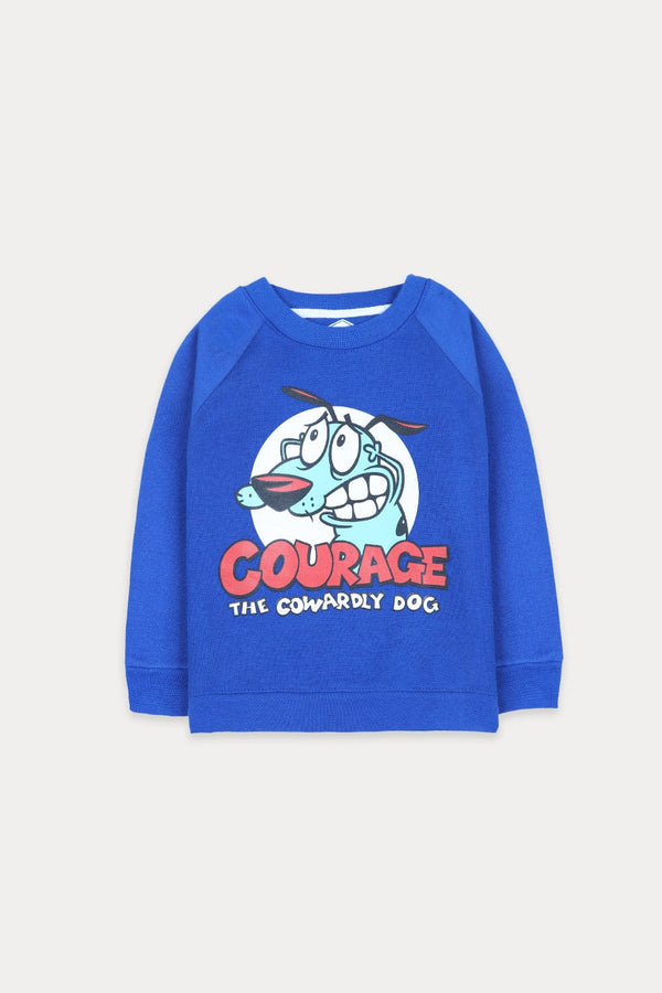 Hope Not Out by Shahid Afridi Boys Knit Sweat Shirt COURAGE THE COWARDLY DOG GRAPHIC SWEAT