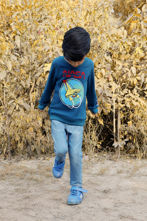 Hope Not Out by Shahid Afridi Boys Knit Sweat Shirt Mock Neck Sweat Shirt