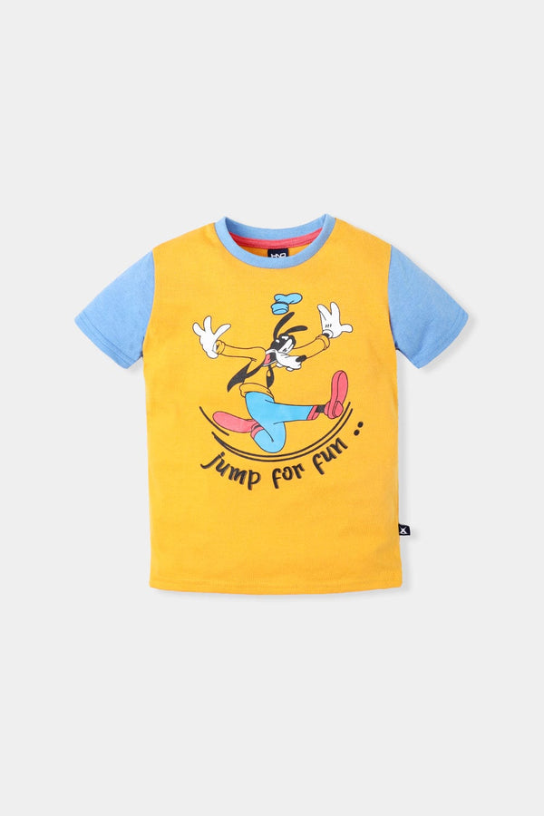 Hope Not Out by Shahid Afridi Boys Knit T-Shirt Boys Mustard Jump For Fun T-Shirt