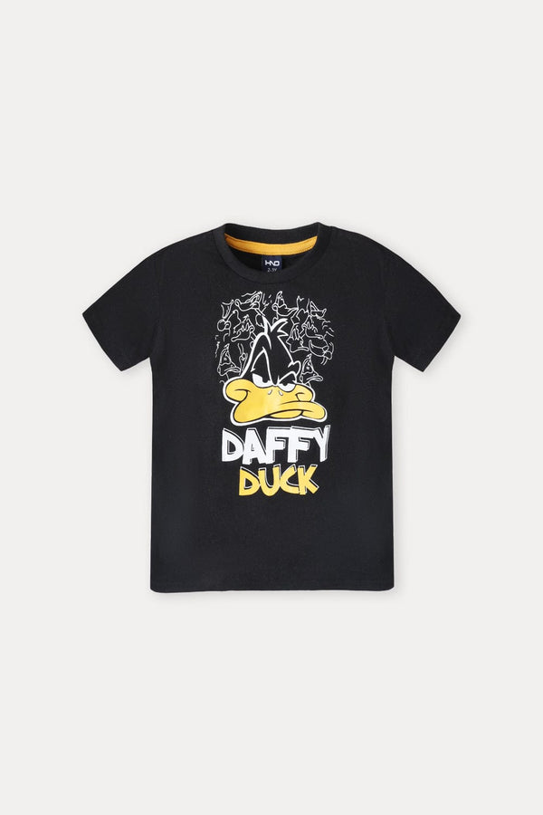Hope Not Out by Shahid Afridi Boys Knit T-Shirt Daffy Duck Graphic Printed Half Sleeve T-Shirt for Boys