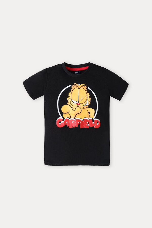Hope Not Out by Shahid Afridi Boys Knit T-Shirt Garfield Graphic Printed Half Sleeve T-Shirt for Boys