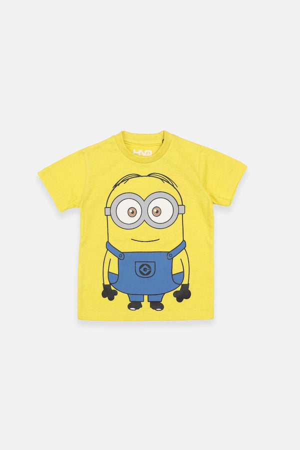 Hope Not Out by Shahid Afridi Boys Knit T-Shirt Minion Yellow Boys T-Shirt
