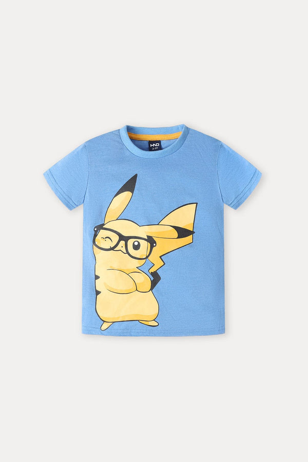 Hope Not Out by Shahid Afridi Boys Knit T-Shirt Pikachu Graphic Printed Half Sleeve Shirt for Boys
