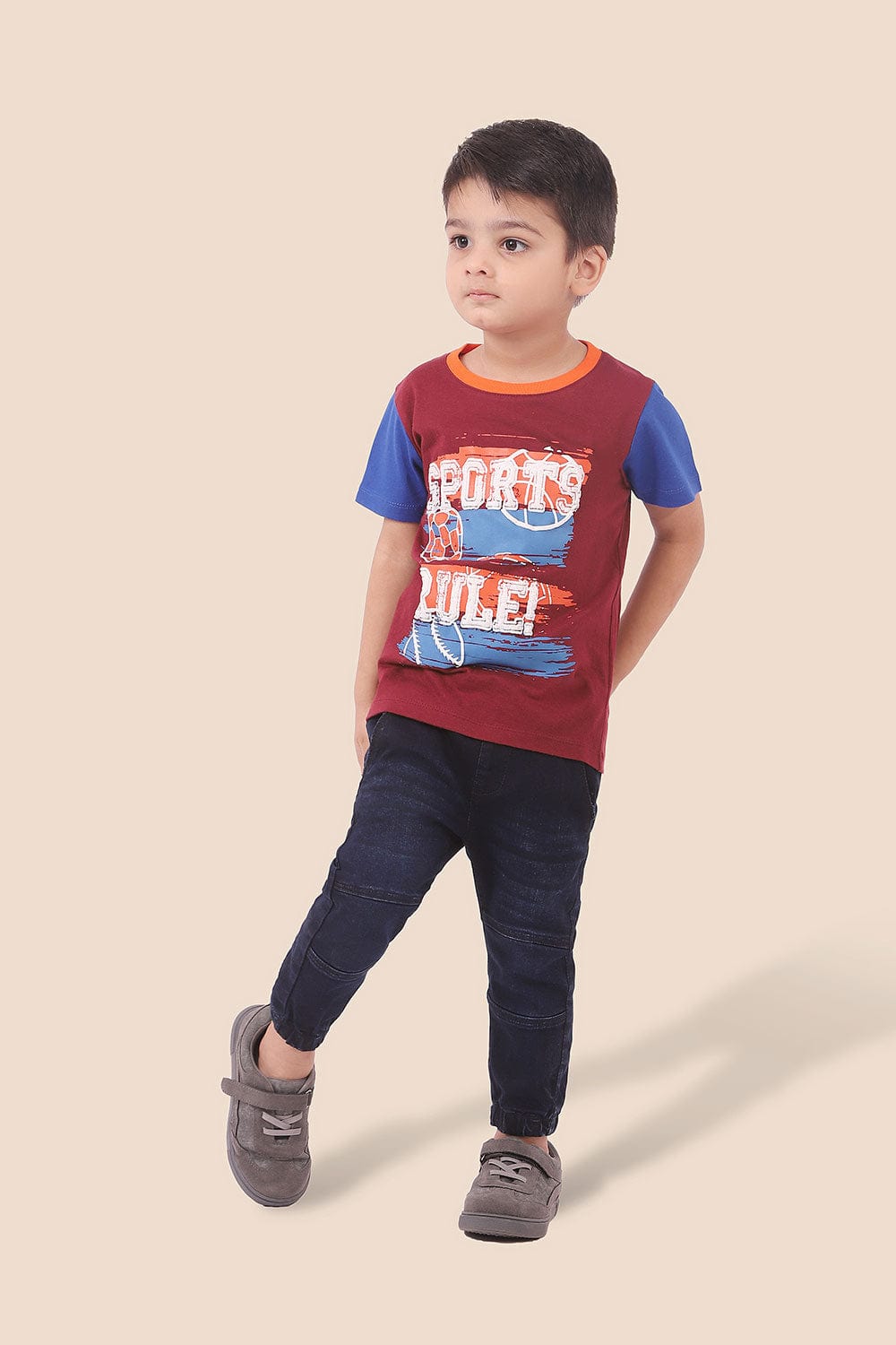 Hope Not Out by Shahid Afridi Boys Knit T-Shirt Puff Printed Sports Rule Graphic T-Shirt