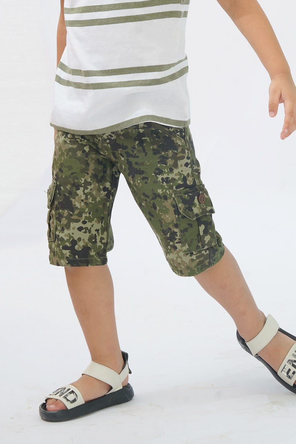 Hope Not Out by Shahid Afridi Boys Non Denim Shorts Camo Graphic Shorts