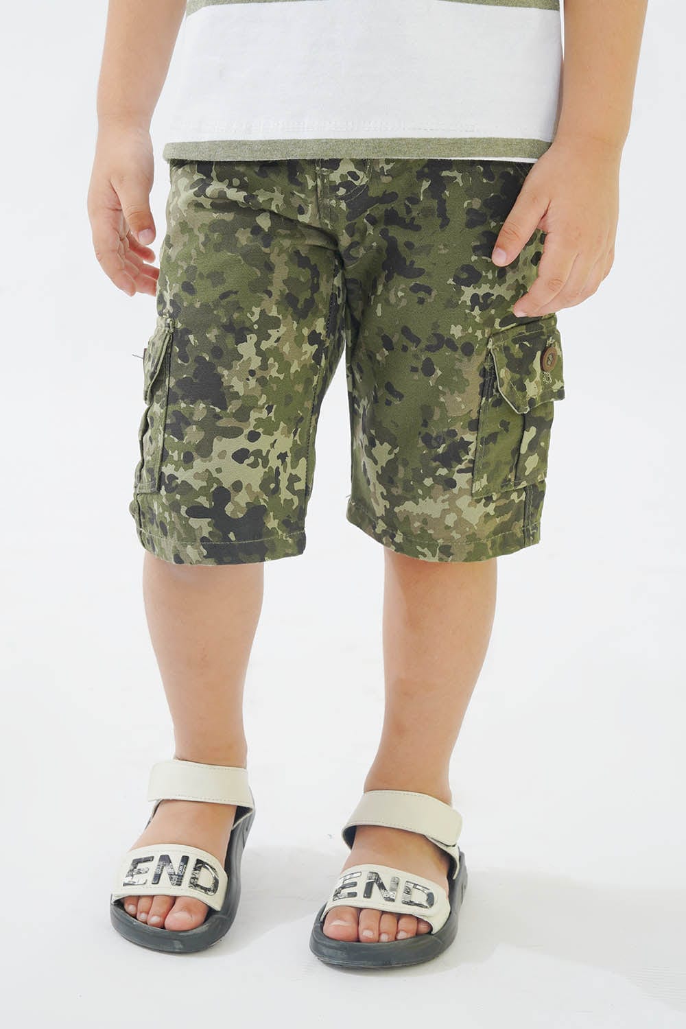 Hope Not Out by Shahid Afridi Boys Non Denim Shorts Camo Graphic Shorts