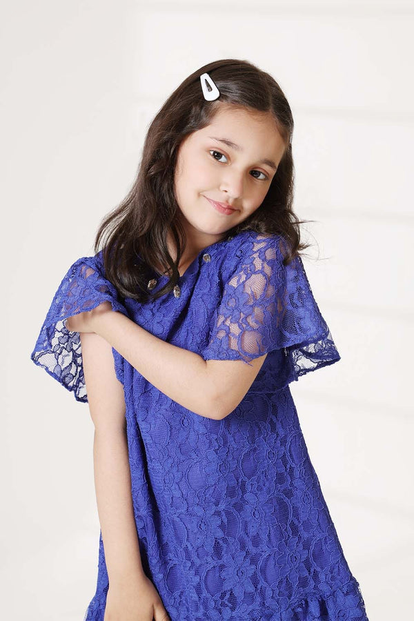 Hope Not Out by Shahid Afridi Eastern Girls Frocks Girls Fancy Frock Royal Blue Flora
