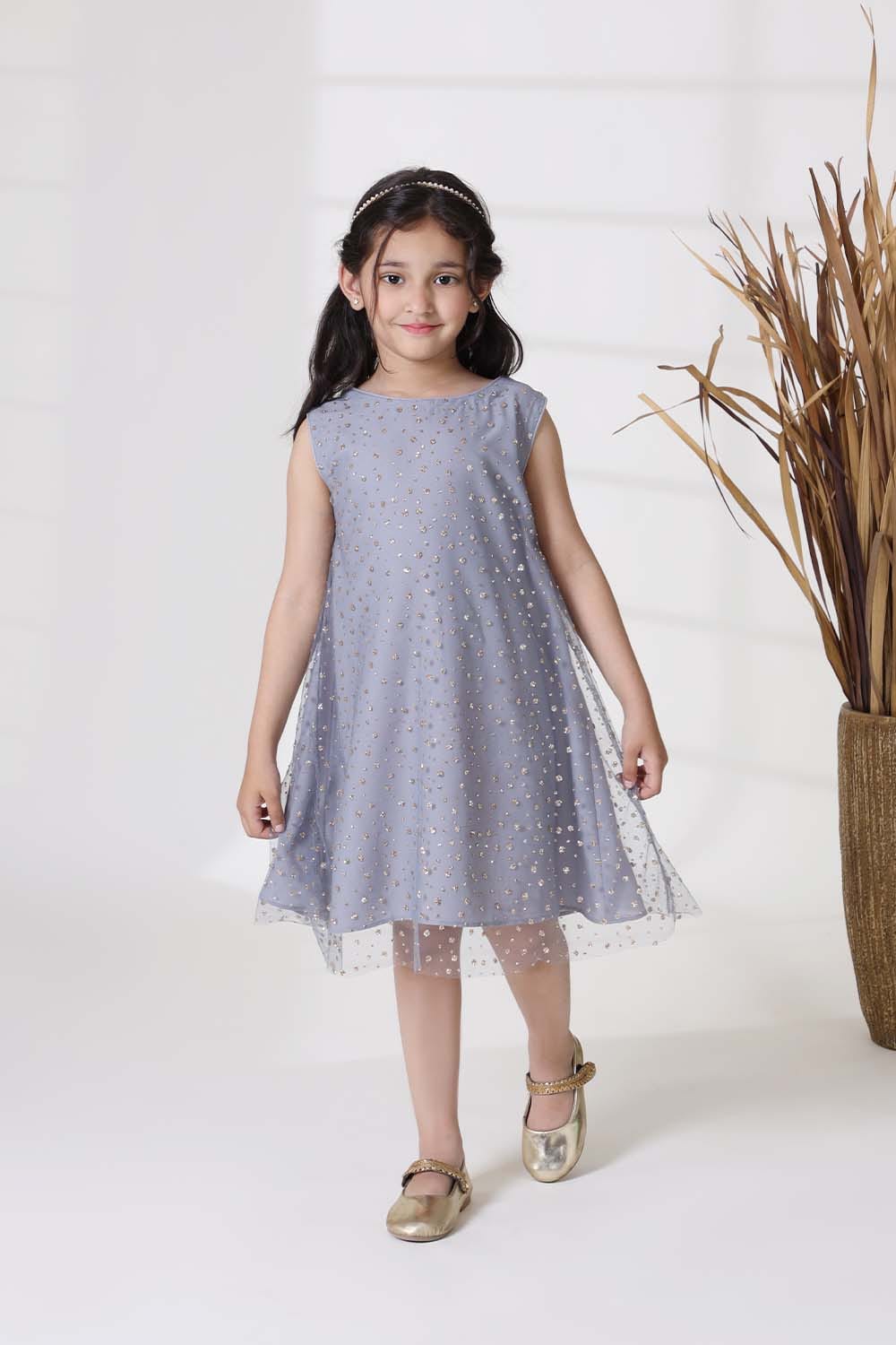 Hope Not Out by Shahid Afridi Eastern Girls Tops Kids Flora Net A-Line Shirt