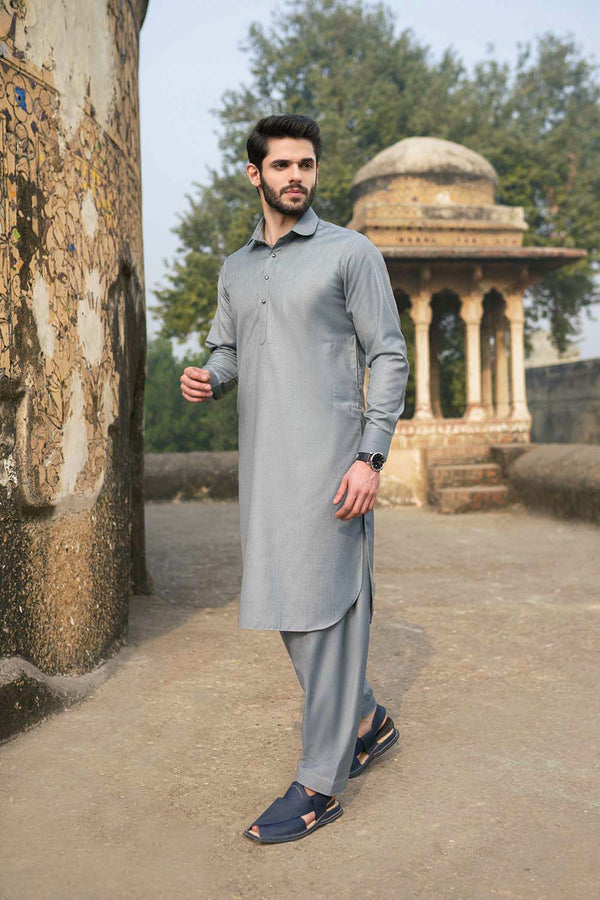 Hope Not Out by Shahid Afridi Eastern Men Shalwaar Kameez Wash & Wear Gary Primium Back Cut Collar