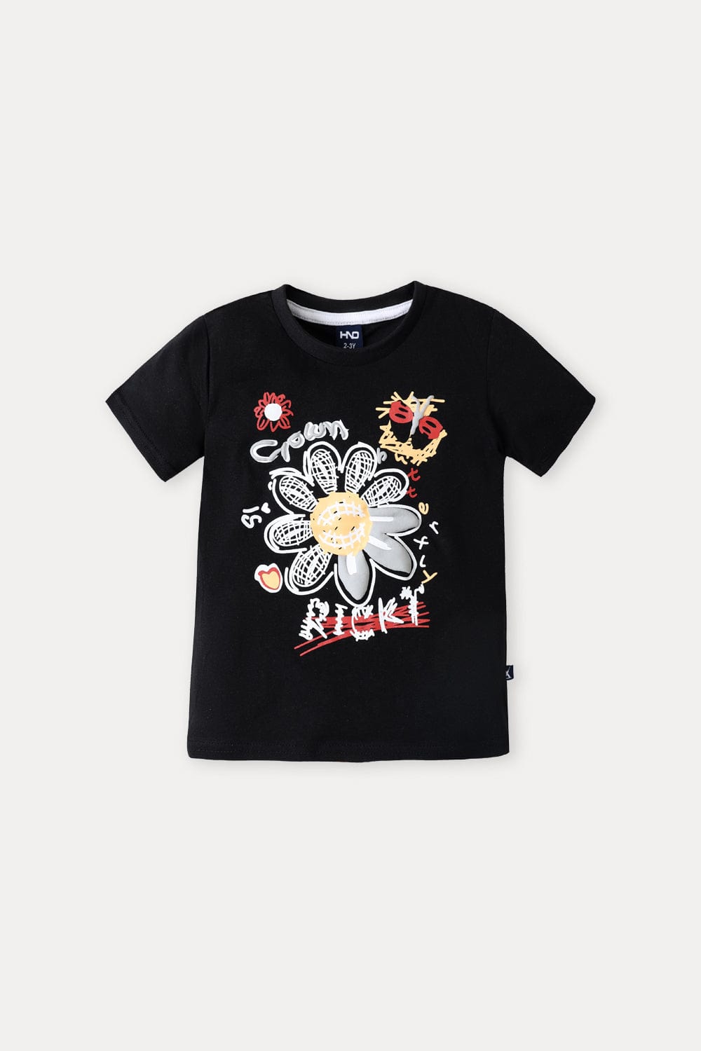 Hope Not Out by Shahid Afridi Girls Knit T-Shirt Doodle Puff Printed Half Sleeve T-Shirt for Girls