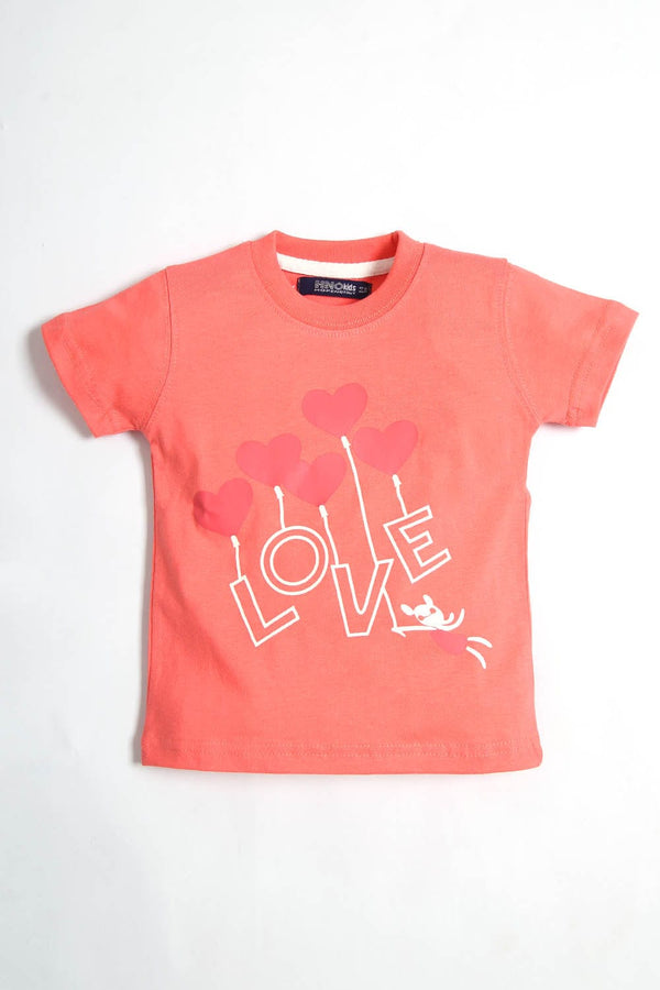 Hope Not Out by Shahid Afridi Girls Knit T-Shirt Heart Graphic T-Shirt