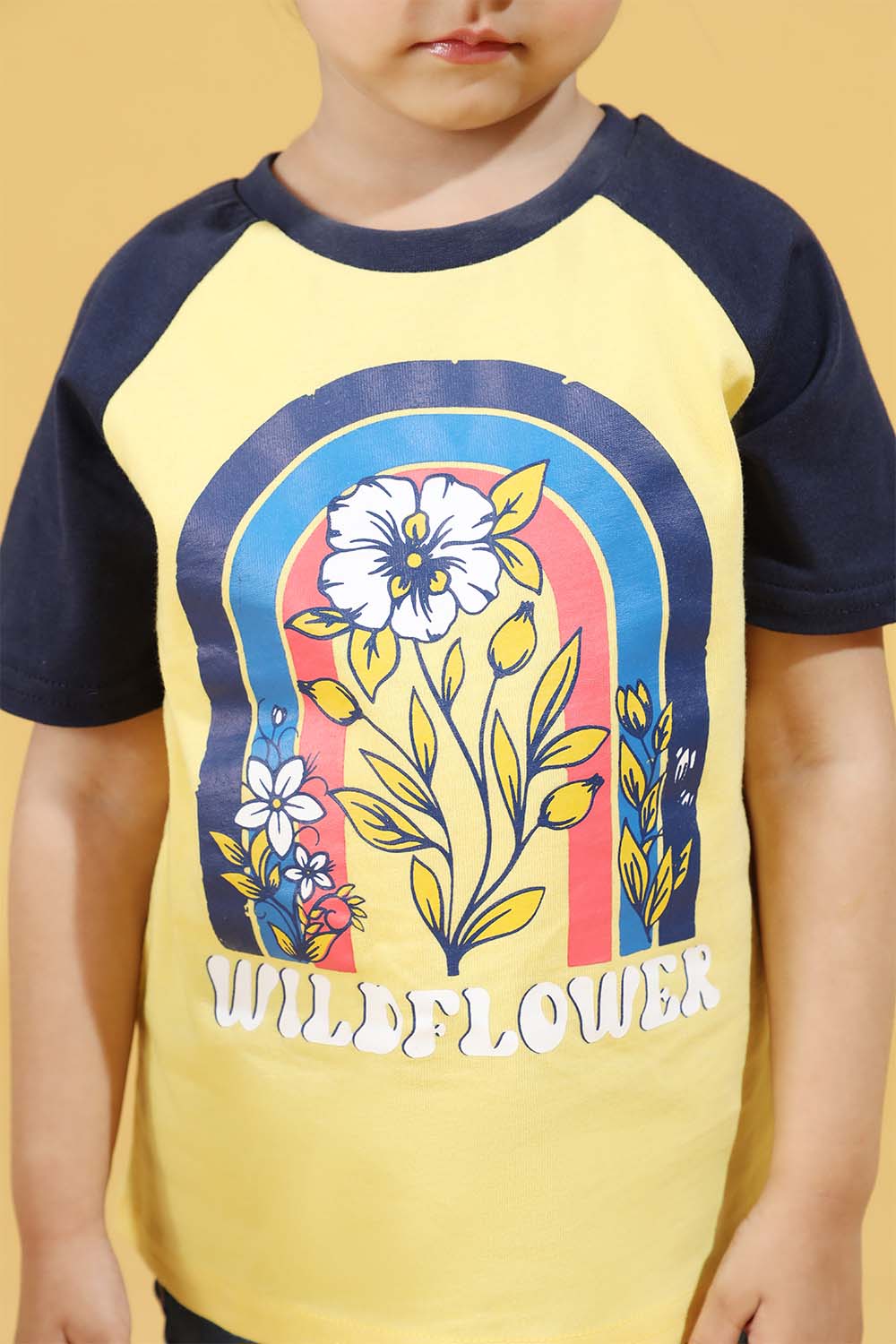 Hope Not Out by Shahid Afridi Girls Knit T-Shirt Wildflower Raglan Tee: Multi-Color Half Sleeve for Girls