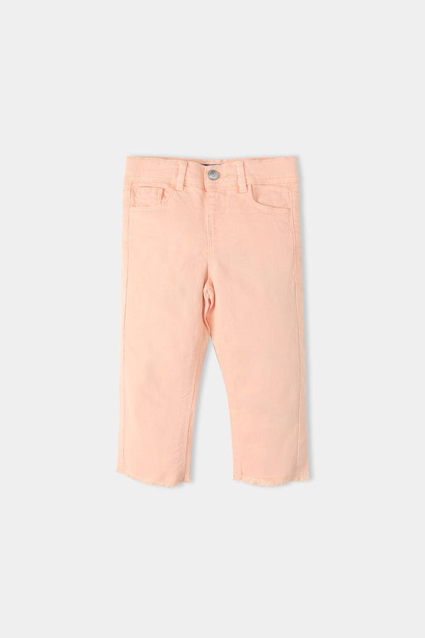 Hope Not Out by Shahid Afridi Girls Non Denim Pants Girls Peach Rough Bottom Cotton Pants