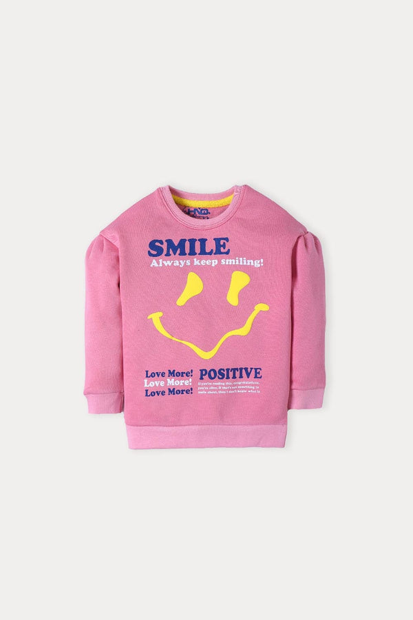 Hope Not Out by Shahid Afridi Girls Sweat Shirt ALWAYS KEEP SMILING PUFF PRINT