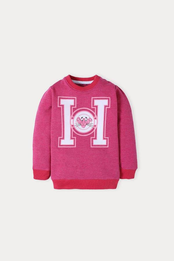 Hope Not Out by Shahid Afridi Girls Sweat Shirt PINK PANTHER GRAPHIC SWEAT SHIRT