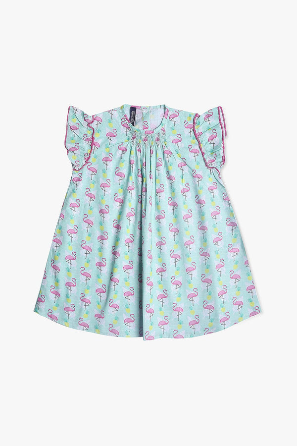 Hope Not Out by Shahid Afridi Girls Woven Dresses Flamingo Tunic