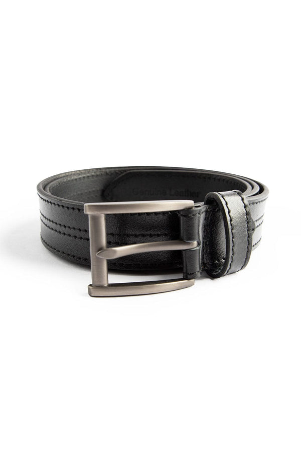 Hope Not Out by Shahid Afridi Men Belts Classic Black Leather Belt With Double Stitch HMBLT210001