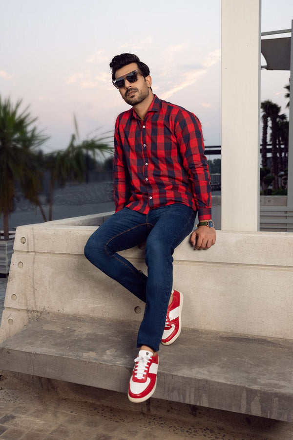 Hope Not Out by Shahid Afridi Men Casual Shirt Checkered Casual Shirt