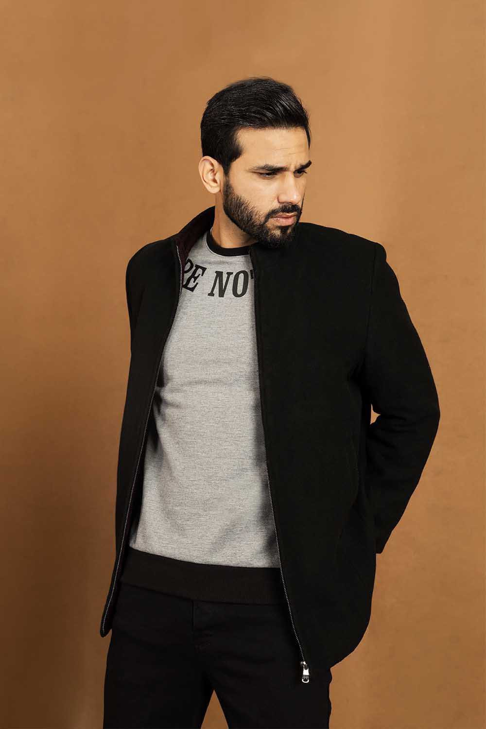 Hope Not Out by Shahid Afridi Men Jacket Black Coat Style Jacket