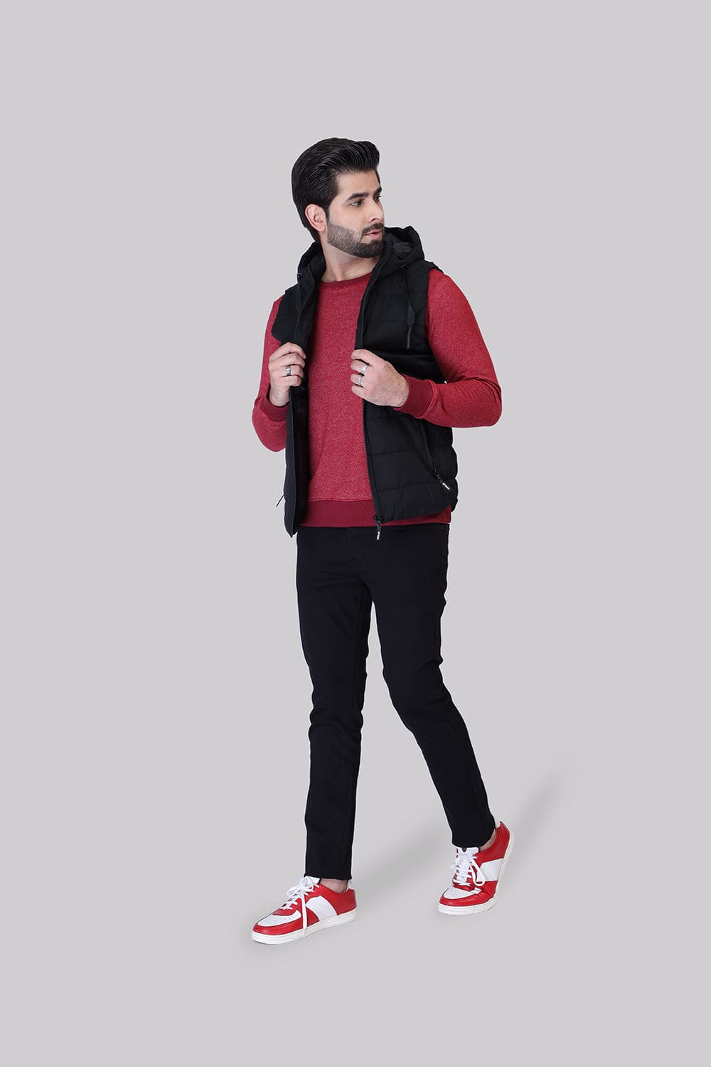 Hope Not Out by Shahid Afridi Men Jacket Sleeveless Puffer With Hood
