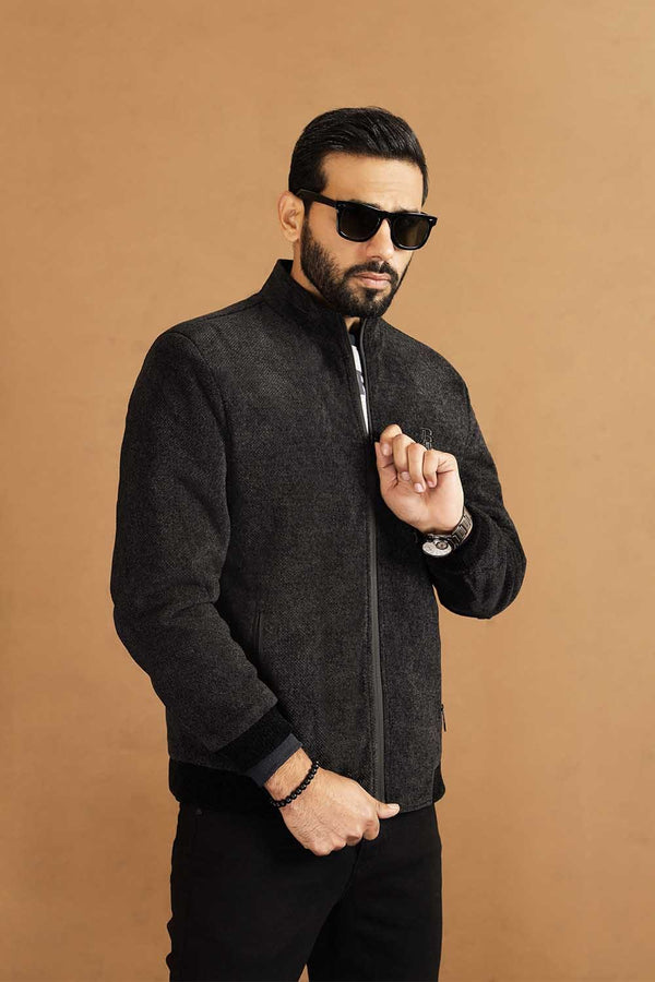 Hope Not Out by Shahid Afridi Men Jacket Woolen Jacket With Contrast Rib