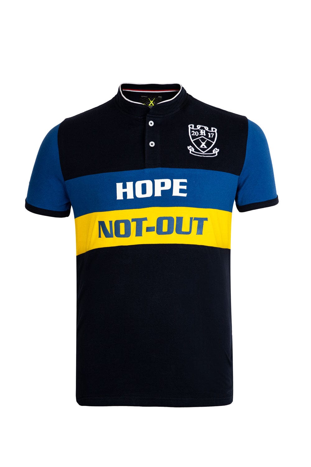 Hope Not Out by Shahid Afridi Men Polo Shirt Multi Polo Cut & Sew Panel with Embroidery