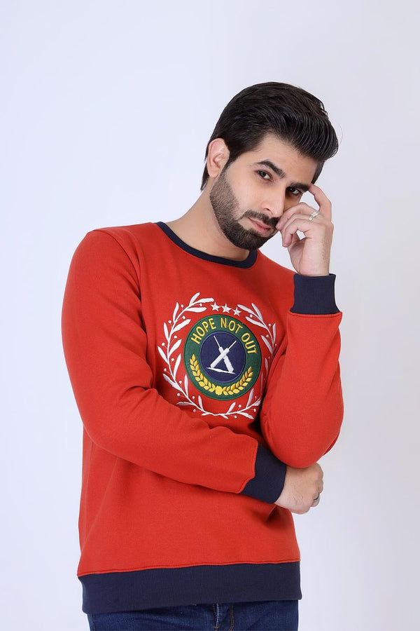 Hope Not Out by Shahid Afridi Men Sweat Shirt Premium Embroidered Emblem Sweatshirt