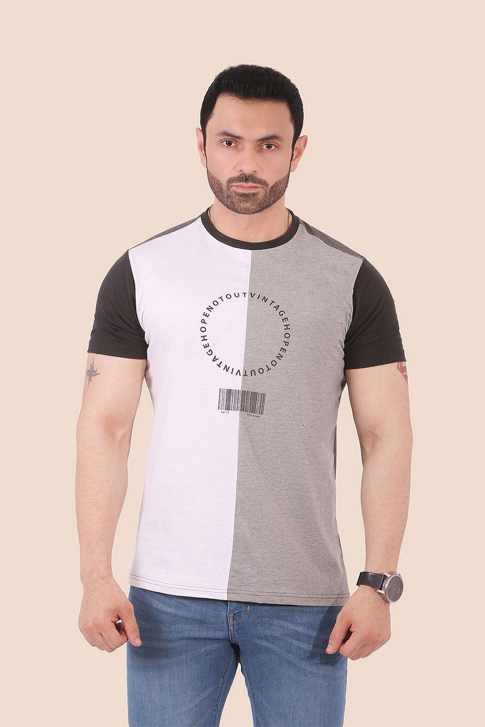 Hope Not Out by Shahid Afridi Men T-Shirt Premium Crew Neck T-Shirt With Vertical Panels