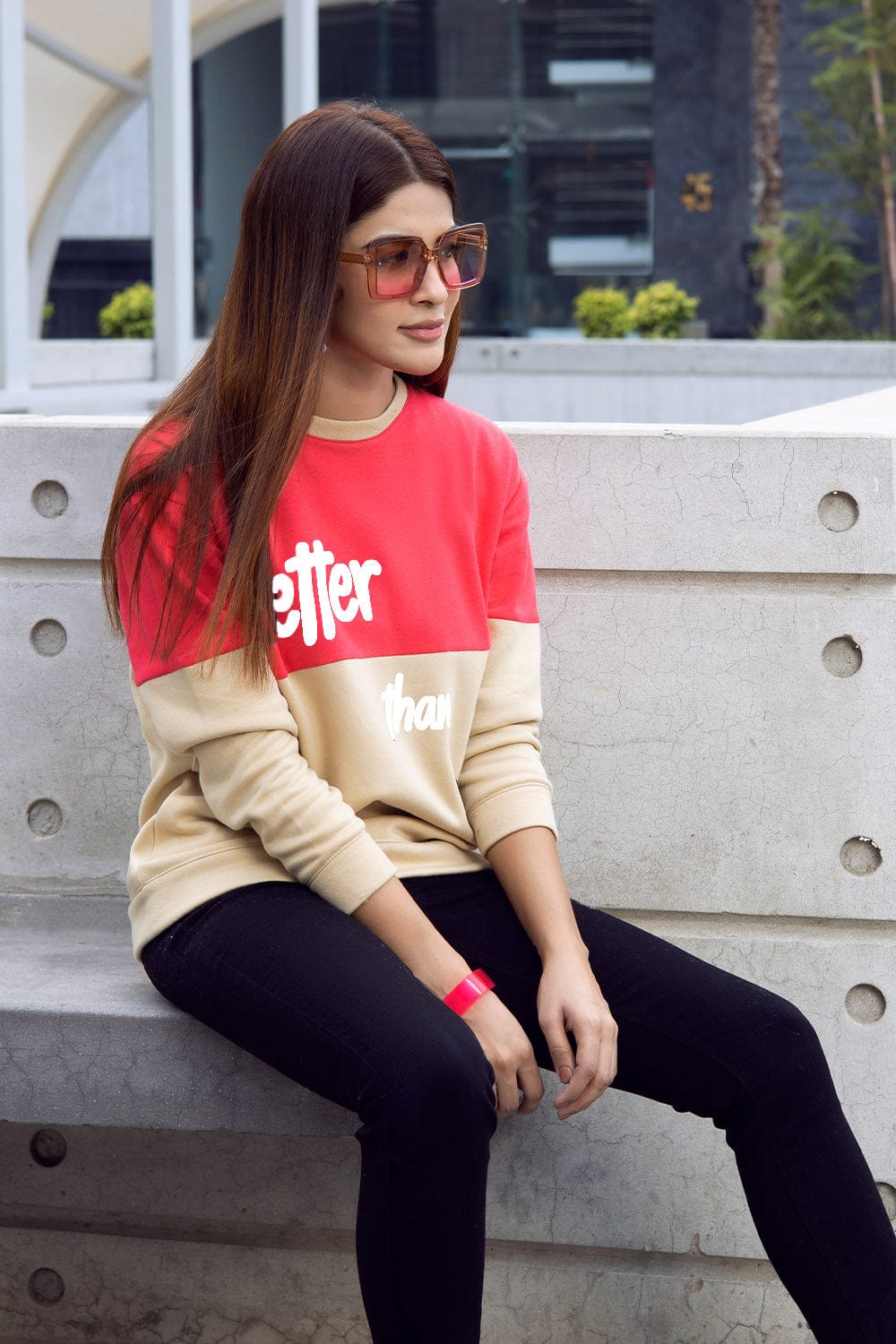 Hope Not Out by Shahid Afridi Women Sweat Shirt Color Blocking Sweat Shirt