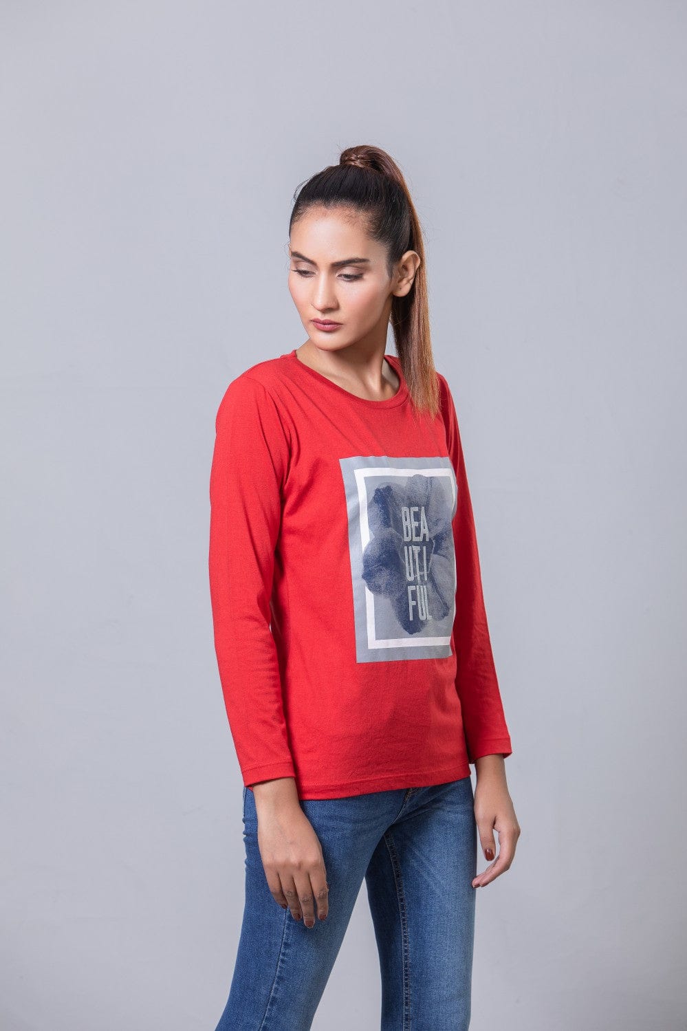 Hope Not Out by Shahid Afridi Women T-SHIRT Red T-Shirt HWKTF20006