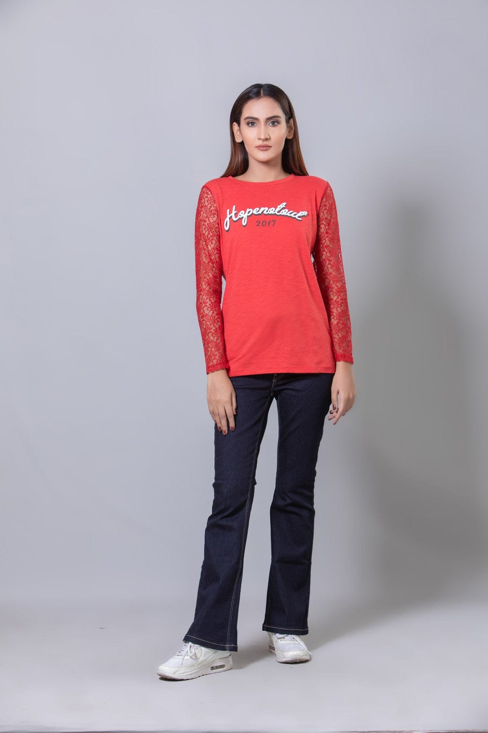 Hope Not Out by Shahid Afridi Women T-SHIRT Red T-Shirt HWKTF20021